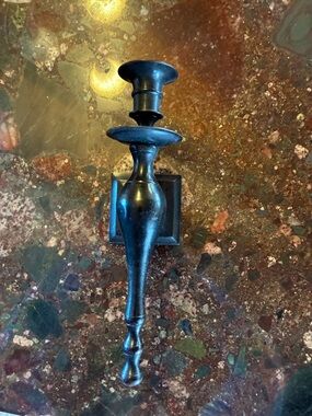 Black Brass Wall Sconce Candle Holder